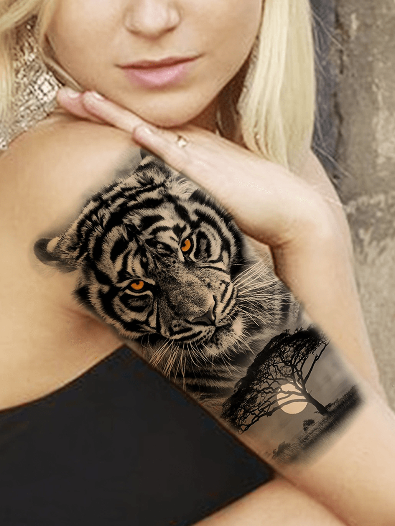 Jungle Tiger waterproof Tattoo Sticker